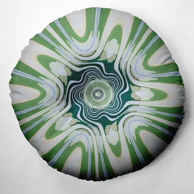 E By Design 92_bohemian & Eclectic Froggy Flower Design Tufted Floor Pillow In Green
