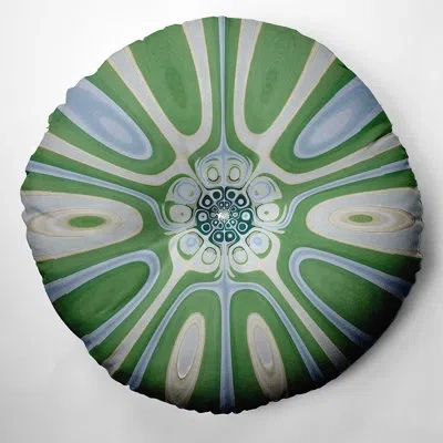 E By Design 94_bohemian & Eclectic Froggy Spash Too Design Tufted Floor Pillow In Green