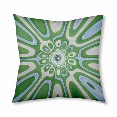 E By Design 97_bohemian & Eclectic Froggy Splash Design Tufted Floor Pillow In Green