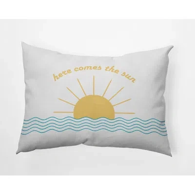 E By Design A Way With Words Indoor/outdoor Reversible Throw Pillow In Carribbean Turquoise