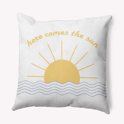 E By Design A Way With Words Indoor/outdoor Reversible Throw Pillow In Peri