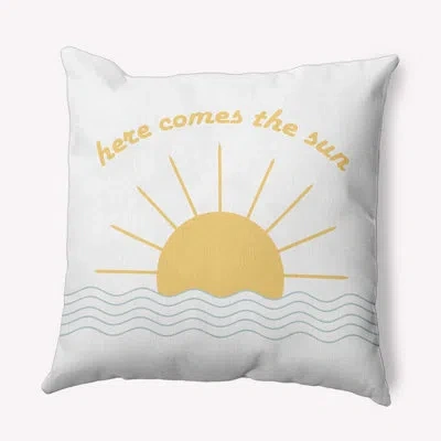 E By Design A Way With Words Reversible Throw Pillow In Aqua