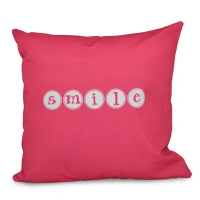E By Design A Way With Words Square Pillow Cover & Insert In Bright Pink