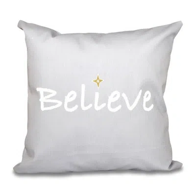 E By Design A Way With Words Square Pillow Cover & Insert In Grey