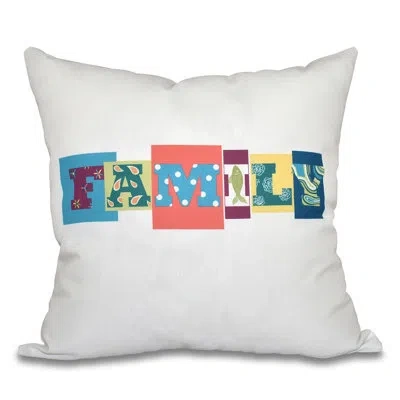 E By Design A Way With Words Square Pillow Cover & Insert In Light Coral
