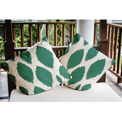 E By Design Abstract Outdoor Pillow Cover & Insert In Lake Blue