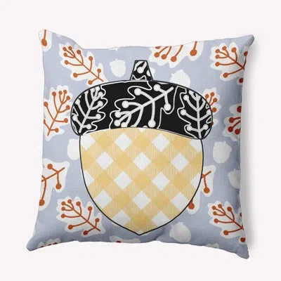 E By Design Acorn Indoor/outdoor Throw Pillow In Misty Blue