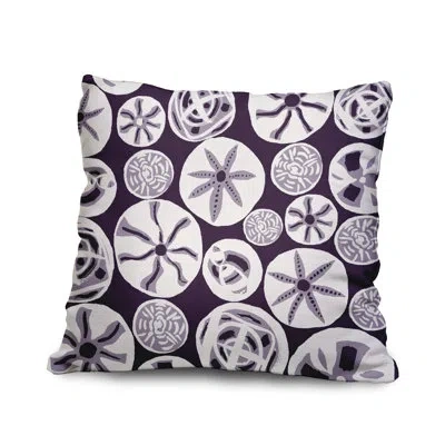 E By Design Algoa Treasure Faux Linen Throw Pillow And Insert In Purple