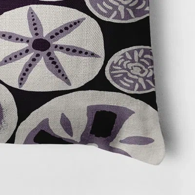 E By Design Algoa Treasure Rectangular Faux Linen Pillow Cover & Insert In Purple