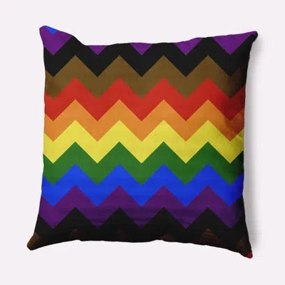 E By Design Alyra Pride Chevron Decorative Throw Pillow In , No In Black;brown;multi