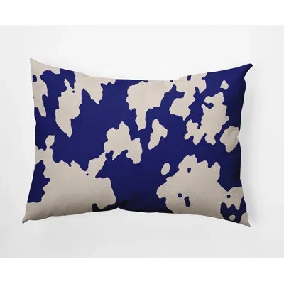 E By Design Animal Magnetism Polyfill Indoor / Outdoor Abstract Square Throw Cushion In Indigo Blue