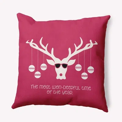 E By Design Animal Print Polyester Indoor/outdoor Throw Pillow In Pink