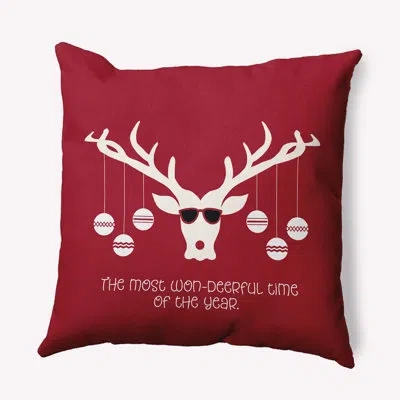 E By Design Animal Print Polyester Indoor/outdoor Throw Pillow In Red