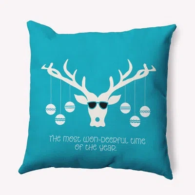 E By Design Animal Print Polyester Throw Pillow In Blue