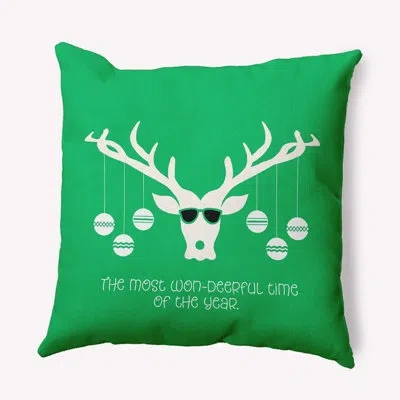 E By Design Animal Print Polyester Throw Pillow In Green