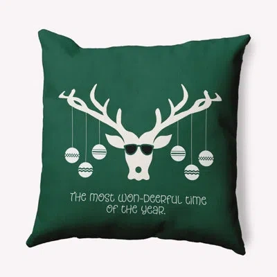 E By Design Animal Print Polyester Throw Pillow In Green
