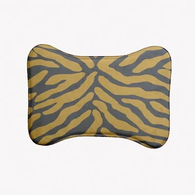 E By Design Animal Stripe Bone Shape Pet Feeding Placemat In Gray