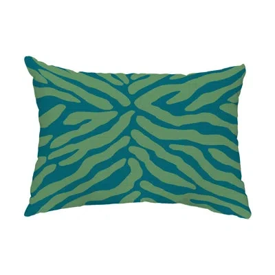 E By Design Animal Stripe Indoor / Outdoor Lumbar Pillow In Green