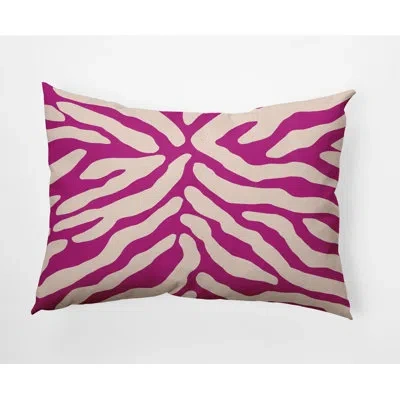 E By Design Animal Stripe Indoor/outdoor Lumbar Throw Pillow In Orchid