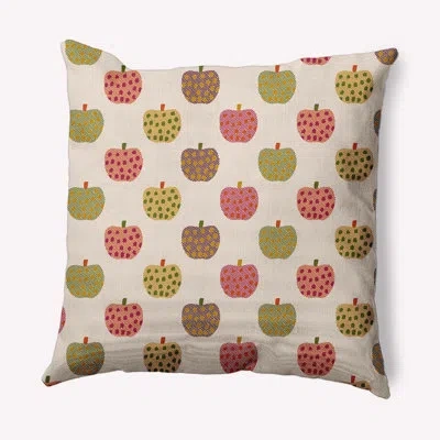 E By Design Apple Pattern Decorative Throw Pillow Square In Green