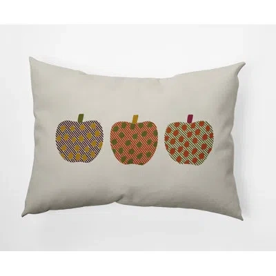 E By Design Apples Decorative Throw Pillow Rectangle In Olive