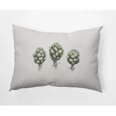 E By Design Artichoke Artichoke Lumbar Pillow In Gray