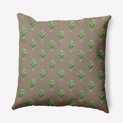 E By Design Artichokes Pattern Decorative Throw Pillow Pf1633ta16 In Brown