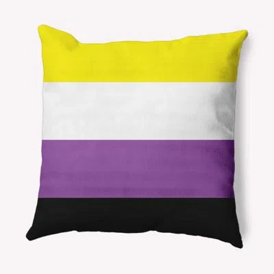 E By Design Asexual Flag Decorative Throw Pillow In Yellow