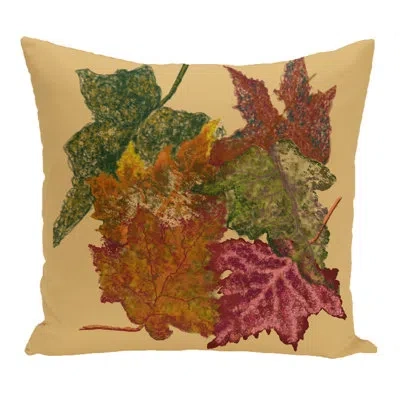 E By Design Autumn Outdoor Square Pillow Cover & Insert In Gold
