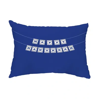 E By Design Banner Day Outdoor Lumbar Pillow In Blue