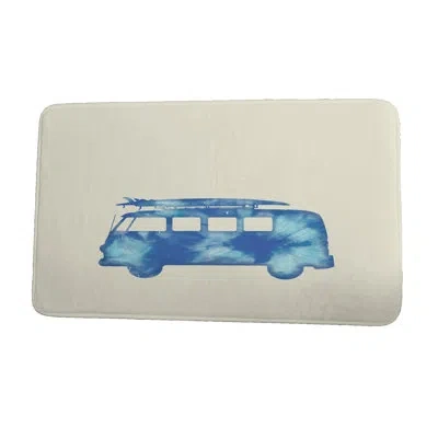 E By Design Beach Drive Bath Rug In Blue