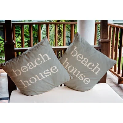 E By Design Beach House Outdoor Pillow Cover And Insert In Pretty Gray