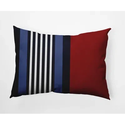 E By Design Beach Shack Outdoor Rectangular Pillow Cover & Insert In Red