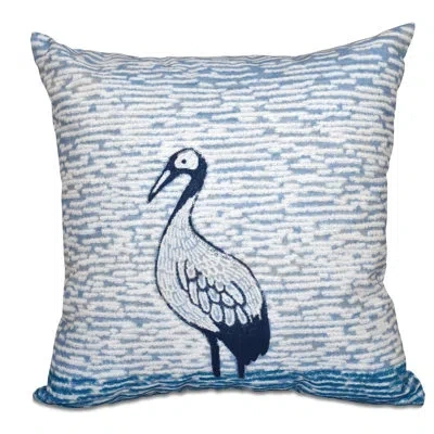 E By Design Beach Vacation Bird Watch Animal Print Square Pillow Cover & Insert In Teal
