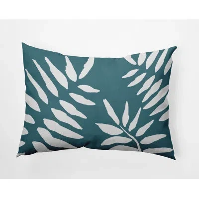 E By Design Beach Vacation Floral Indoor/outdoor Reversible Throw Pillow In Mineral Blue Floral