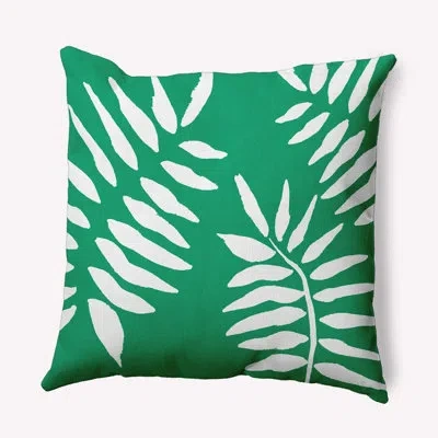 E By Design Beach Vacation Floral Indoor/outdoor Reversible Throw Pillow In True Mint Floral