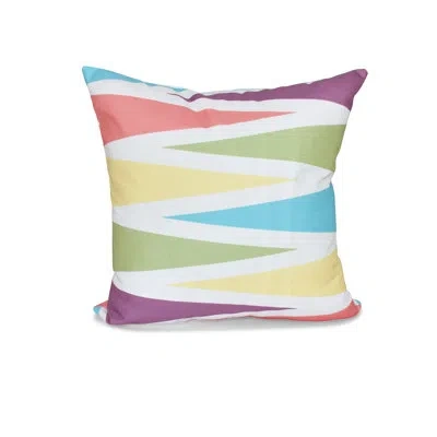 E By Design Beach Vacation Geometric Square Pillow Cover & Insert In Turquoise