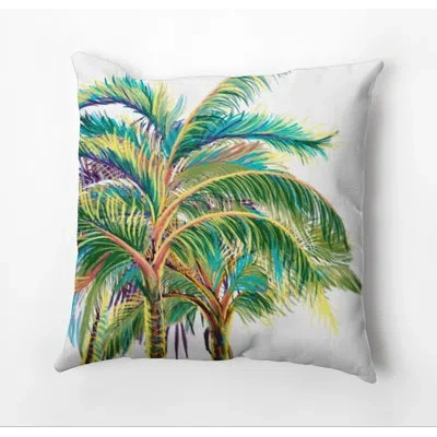 E By Design Beach Vacation Indoor/outdoor Reversible Throw Pillow In White
