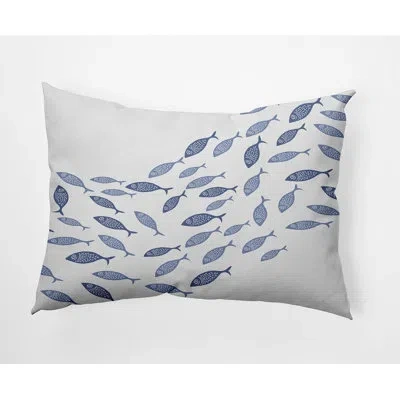 E By Design Beach Vacation Outdoor Rectangular Pillow Cover & Insert In Blue