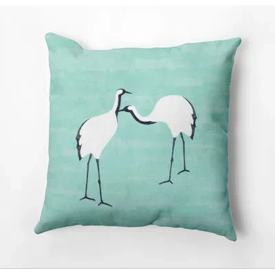 E By Design Beach Vacation Outdoor Square Pillow Cover & Insert In Aqua