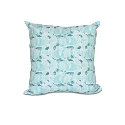 E By Design Beach Vacation Outdoor Square Pillow Cover & Insert In Teal