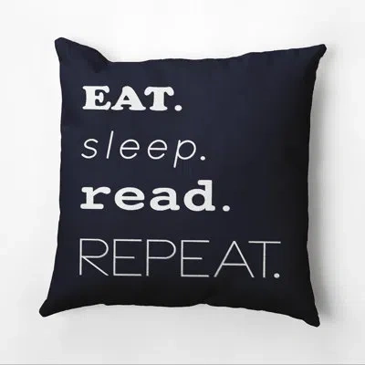 E By Design Beach Vacation Pillow Cover & Insert In Navy Blue
