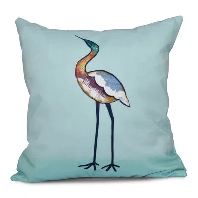 E By Design Beach Vacation Square Pillow Cover & Insert In Aqua