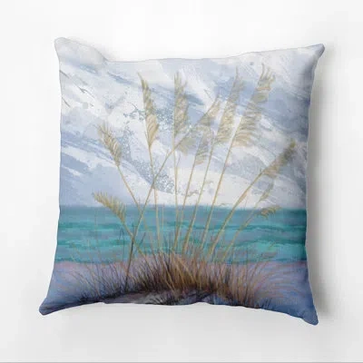 E By Design Beach Vacation Square Pillow Cover & Insert In Blue