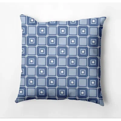 E By Design Beach Vacation Square Pillow Cover & Insert In Blue