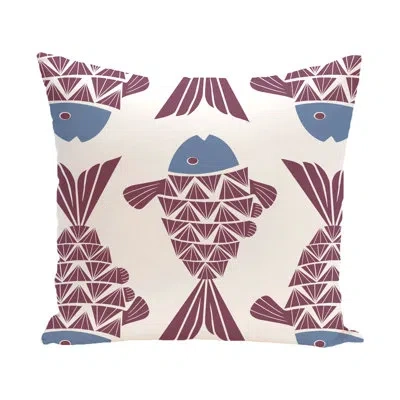E By Design Beach Vacation Square Pillow Cover & Insert In Purple