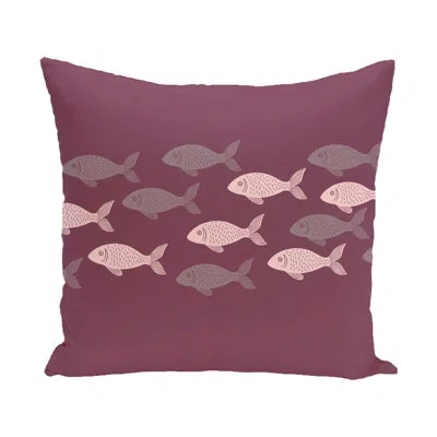 E By Design Beach Vacation Square Pillow Cover & Insert In Purple