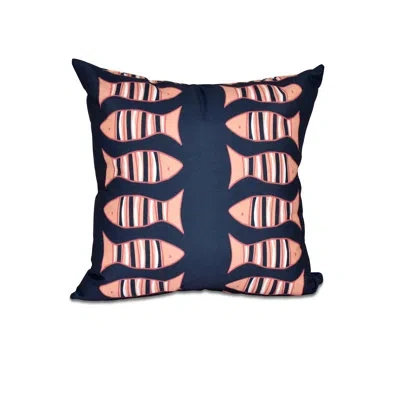 E By Design Beach Vacation Square Pillow Cover & Insert In Purple