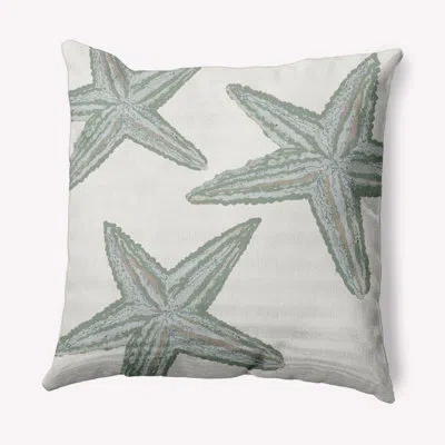 E By Design Beach Vacation Starfish Constellation Nautical Decorative Indoor Pillow In Sage