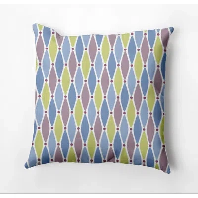 E By Design Beach Vacation Wavy Splash Geometric Print Outdoor Square Pillow Cover & Insert In Blue